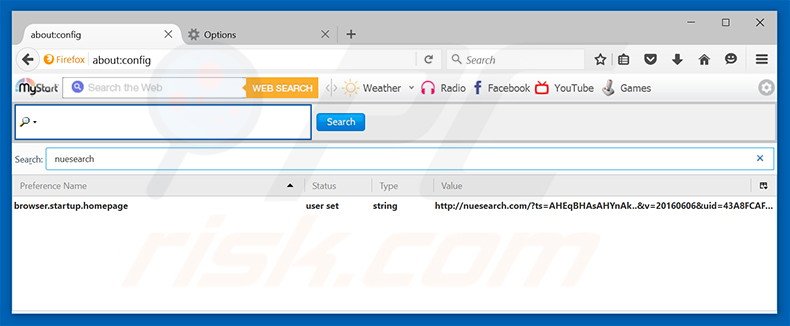 Removing nuesearch.com from Mozilla Firefox default search engine