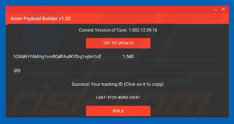 Atom ransomware builder