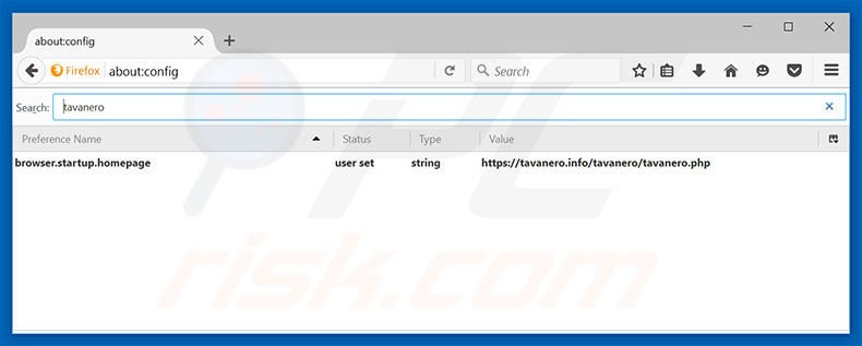 Removing tavanero.info from Mozilla Firefox default search engine