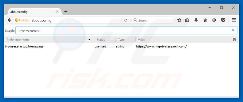 Entfernen von myprivatesearch.com als Standardsuchmaschine in Mozilla Firefox