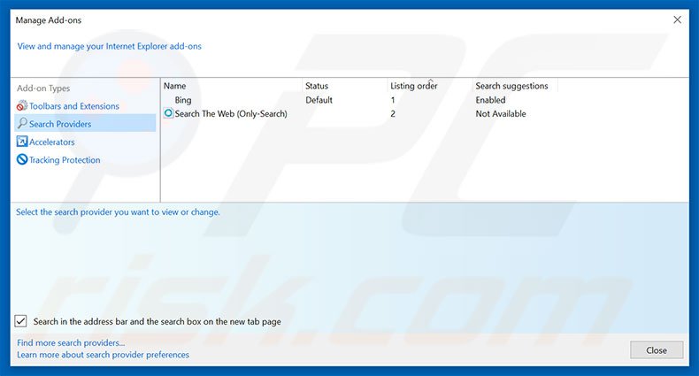 Entfernen von myprivatesearch.com als Standardsuchmaschine aus dem Internet Explorer