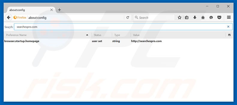 Removing searchespro.com from Mozilla Firefox default search engine