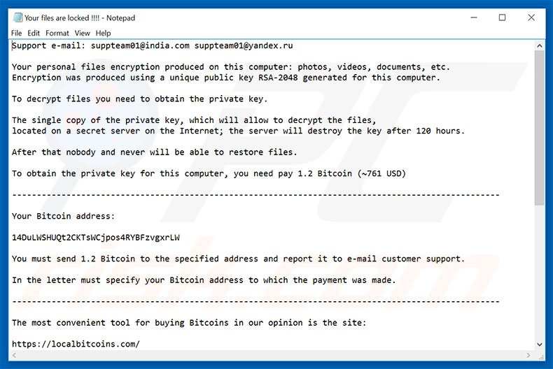 suppteam01@india.com ransomware text file