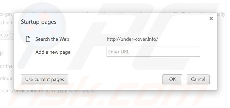 Removing under-cover.info from Google Chrome homepage
