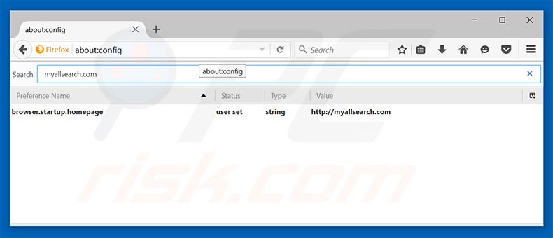 Removing myallsearch.com from Mozilla Firefox default search engine