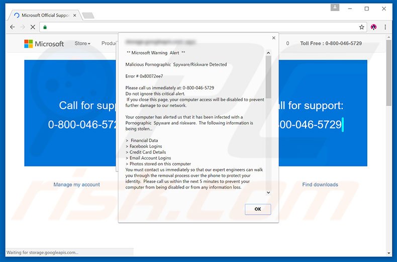 Microsoft Warnmeldung Adware