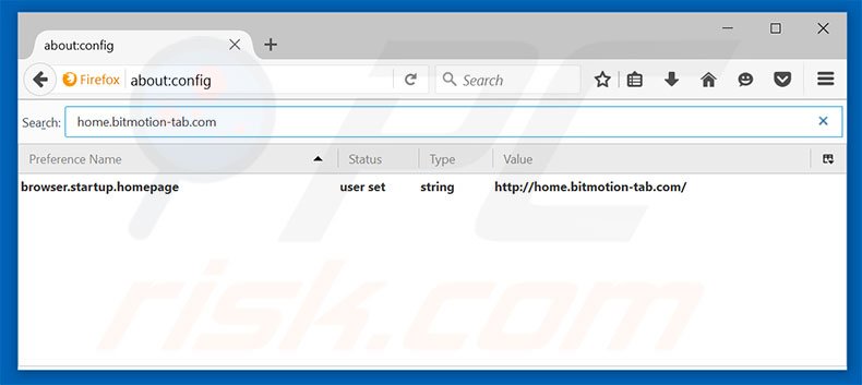 Removing home.bitmotion-tab.com from Mozilla Firefox default search engine