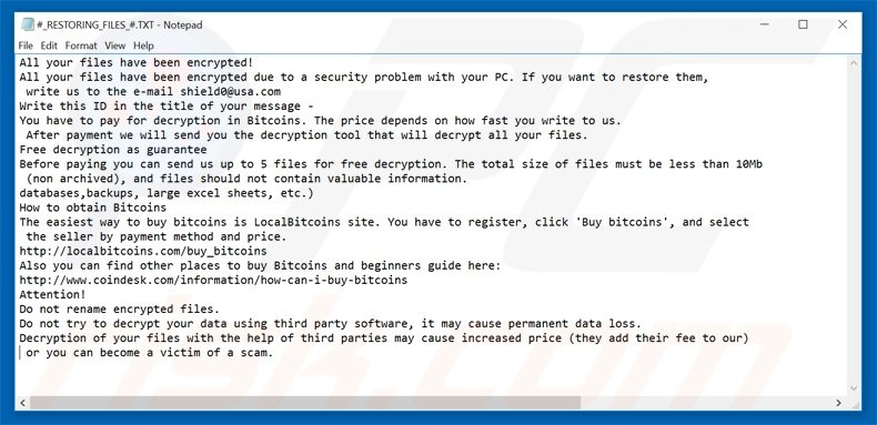 cryptomix ransomware restoring files txt file #_RESTORING_FILES_#.TXT