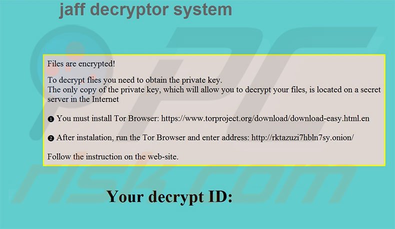 Jaff Decryptor System decrypt instructions