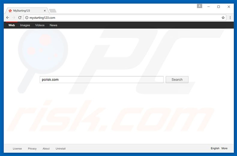 mystarting123.com browser hijacker