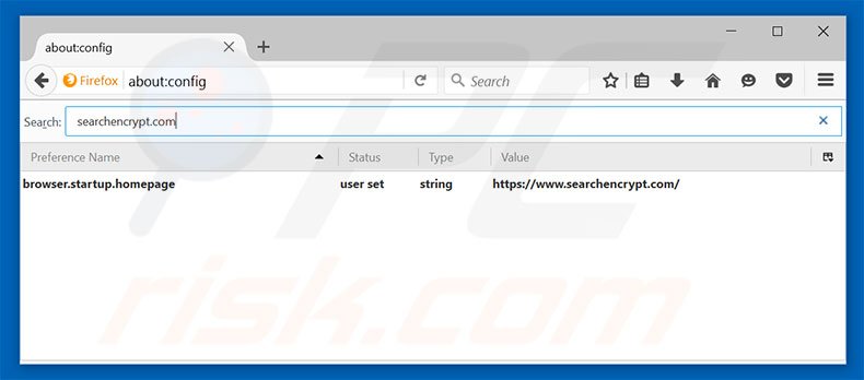 Removing searchencrypt.com from Mozilla Firefox default search engine
