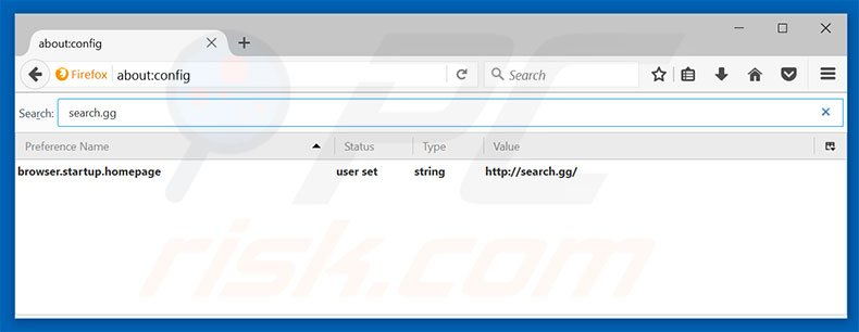 Removing search.gg from Mozilla Firefox default search engine