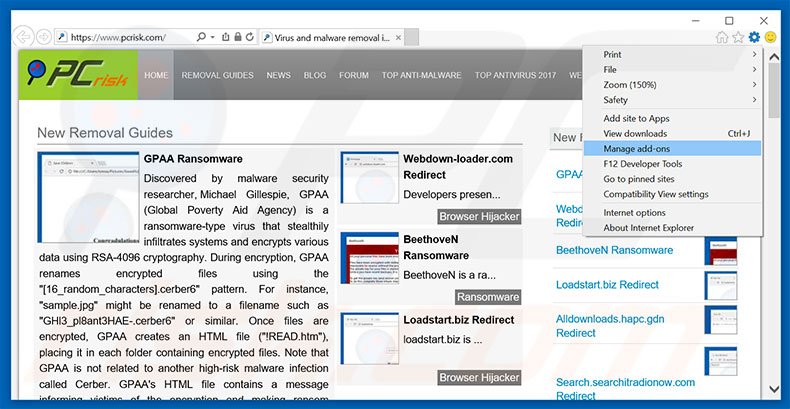 Removing Error Virus - Trojan Backdoor Hijack ads from Internet Explorer step 1