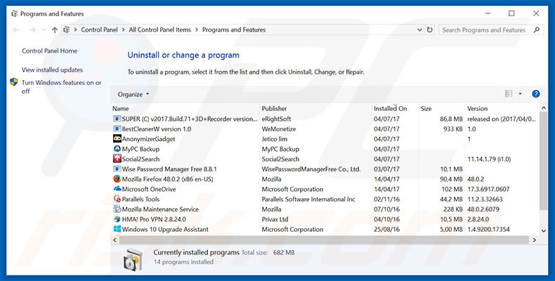 nextlnk.com adware uninstall via Control Panel