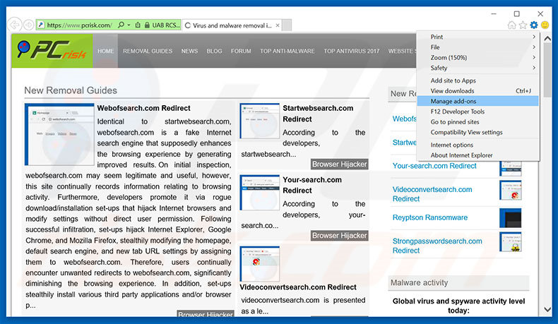 Removing Warning - Your Computer Is Infected! ads from Internet Explorer step 1