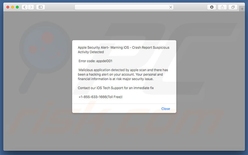 Apple Security Alert scam