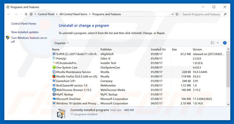 CRITICAL ALERT FROM MICROSOFT adware uninstall via Control Panel