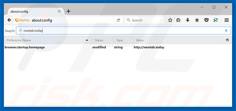 Removing newtab.today from Mozilla Firefox default search engine