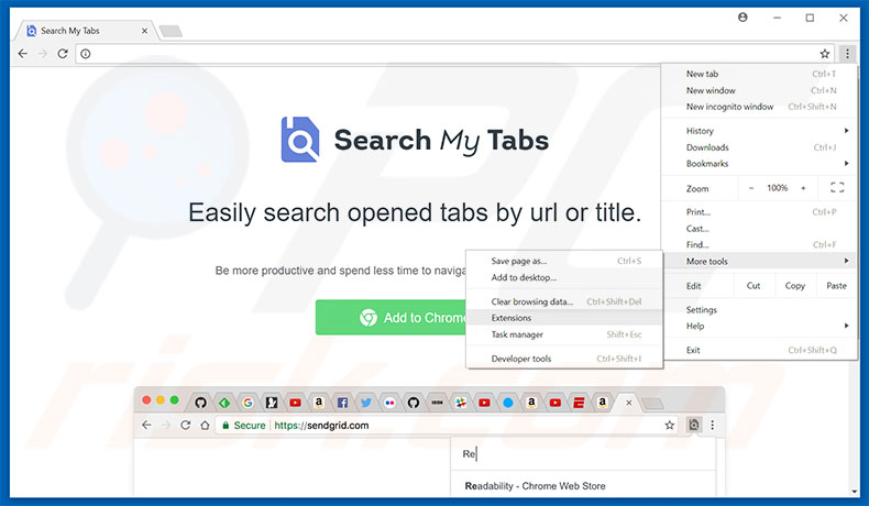 Removing Search My Tabs  ads from Google Chrome step 1