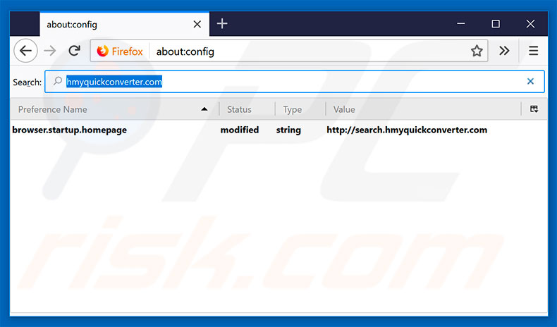 Removing search.hmyquickconverter.com from Mozilla Firefox default search engine