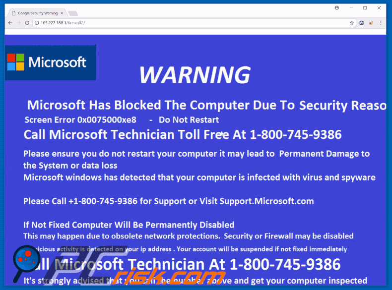 Microsoft Has Blocked The Computer Betrug gif