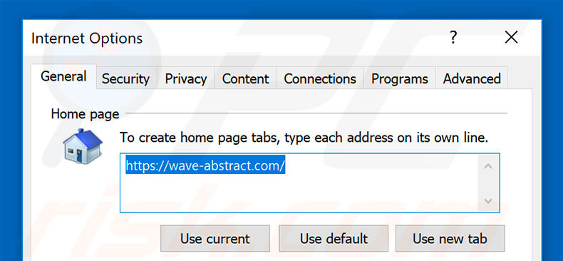 wave-abstract.com von der Internet Explorer Startseite entfernen