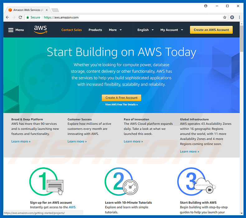 Amazon AWS redirects