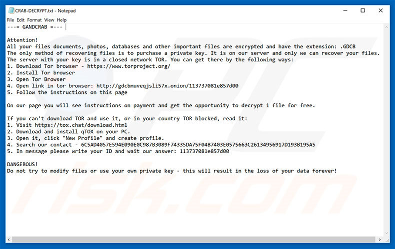 GANDCRAB 2 decrypt instructions