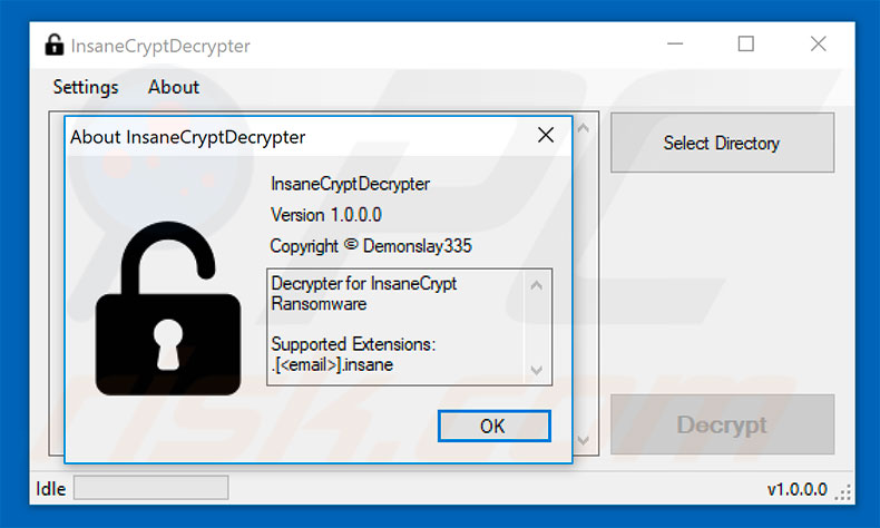 InsaneCrypt decrypter