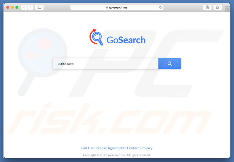 go-search.me browser hijacker on a Mac computer