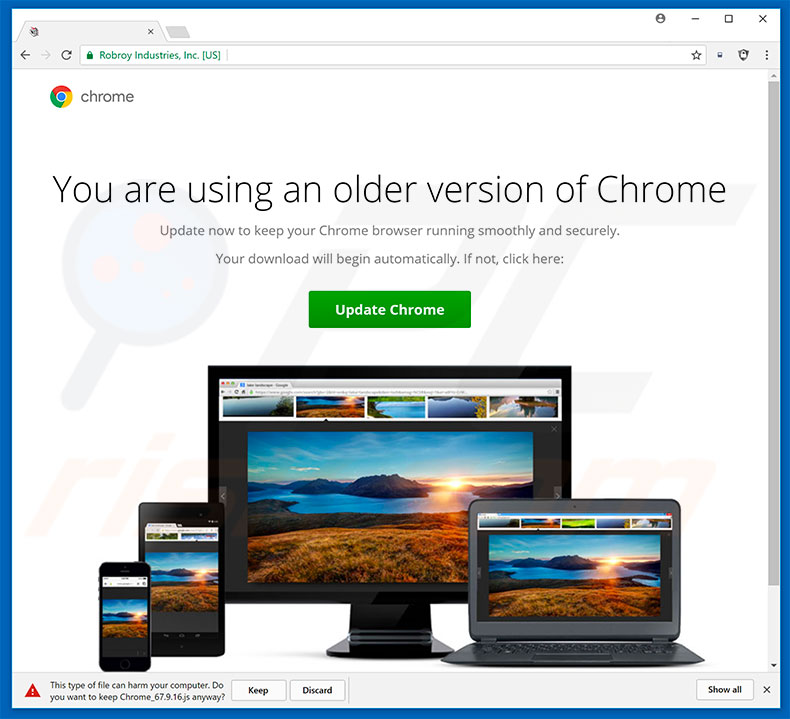 You Are Using An Older Version Of Chrome Adware