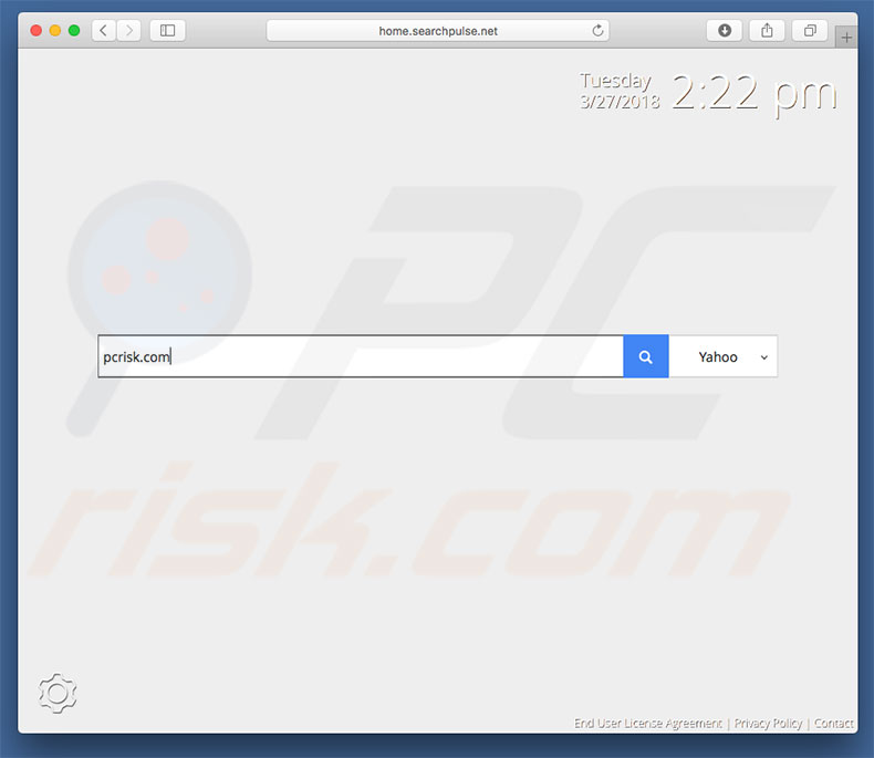 home.searchpulse.net browser hijacker on a Mac computer