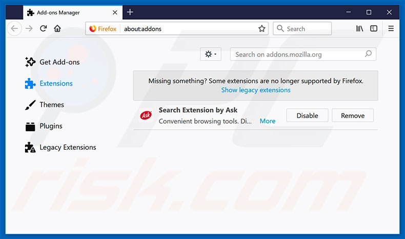 Removing Multitimer ads from Mozilla Firefox step 2