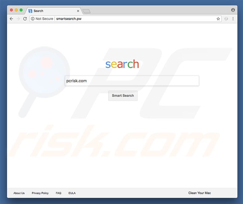 smartsearch.pw browser hijacker on a Mac computer
