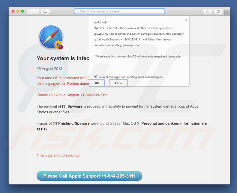 MAC OS Is Infected With Spyware scam