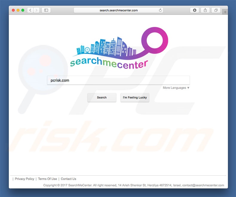 search.searchmecenter.com browser hijacker on a Mac computer