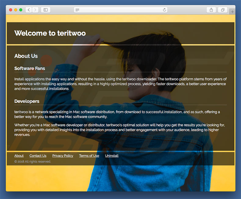 Dubious website used to promote search.teritwoo.com