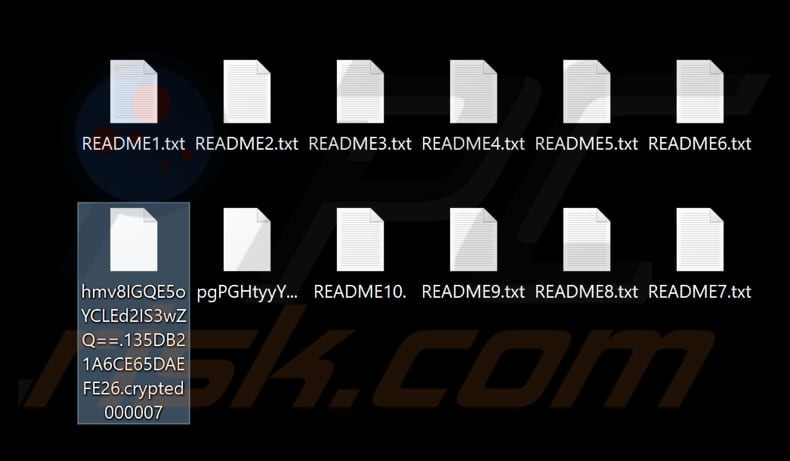 Files encrypted by Crypted000007