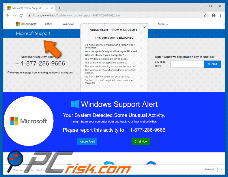 Microsoft Support Alert Betrug gif