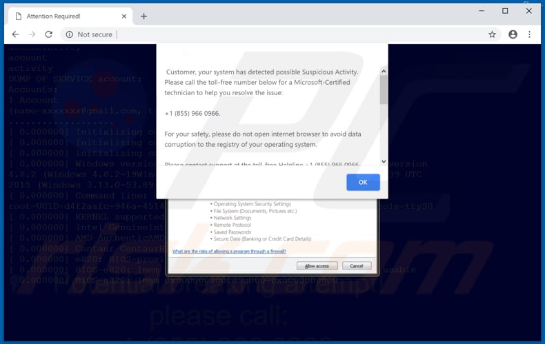 System Firewall Has Blocked Some Features scam