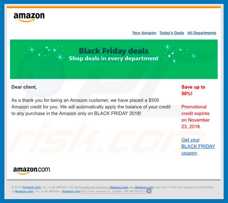 Amazon email virus spam campaign