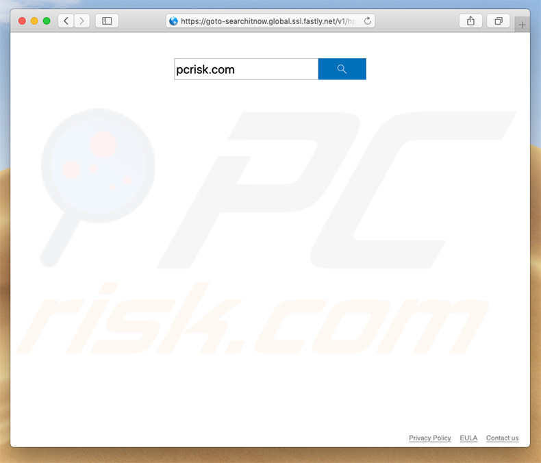 goto-searchitnow.global.ssl.fastly.net browser hijacker on a Mac computer
