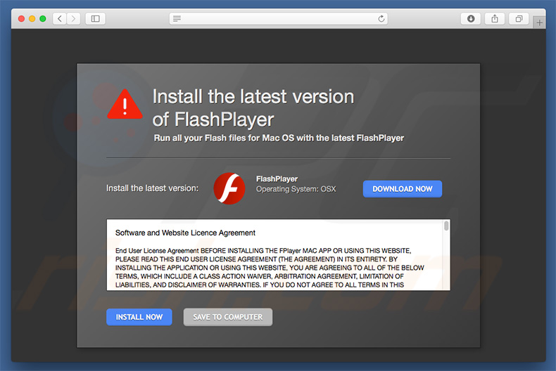 Gefälschter Adobe Flash Player fördert den XMRig CPU Miner