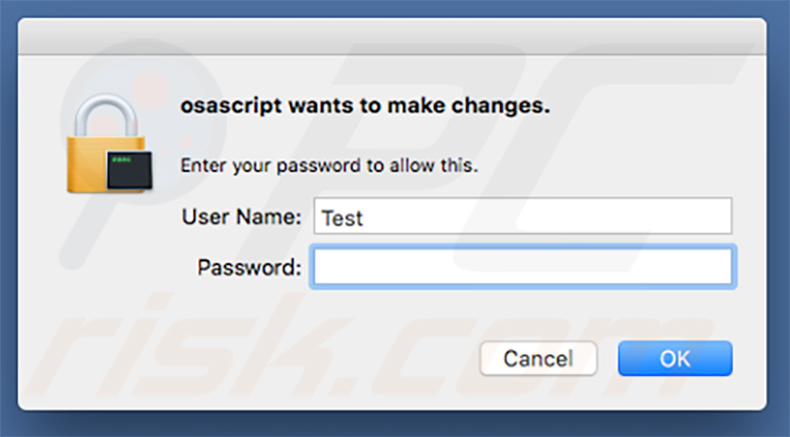 Pop-up asking for a permission to execute shell commands