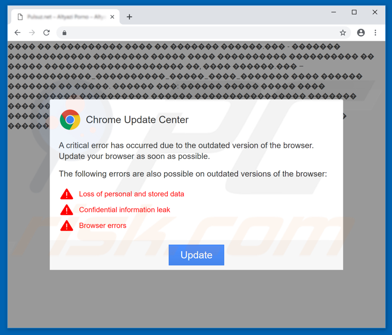 Chrome Update Center scam