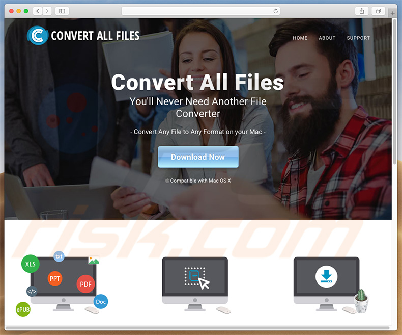 Dubious website used to promote search.convertallfiles.com