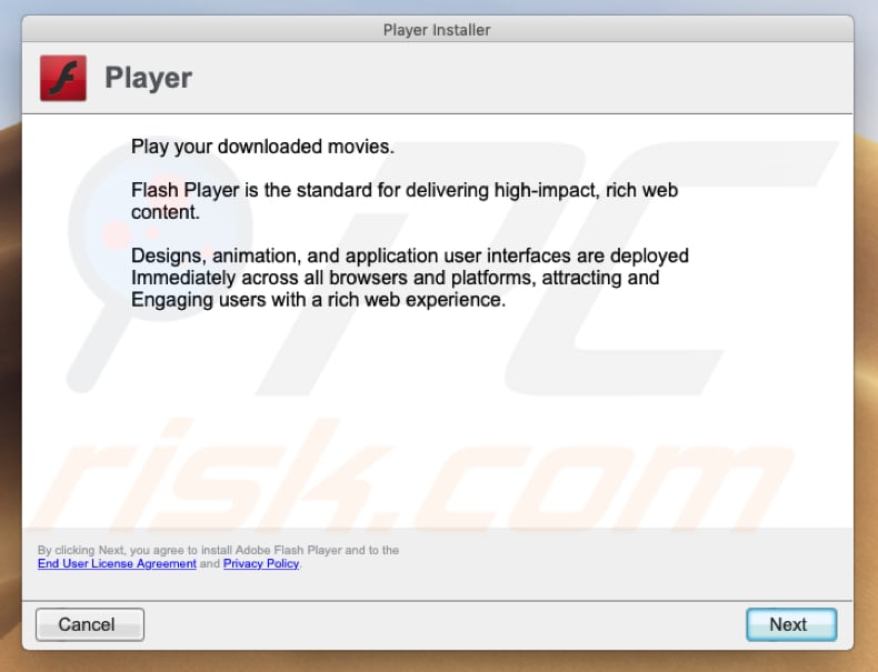 another fake Flash Player installer