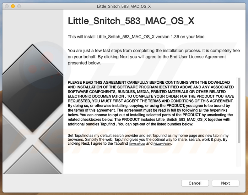 Mac EXE Virus promoting installer (sample 1)