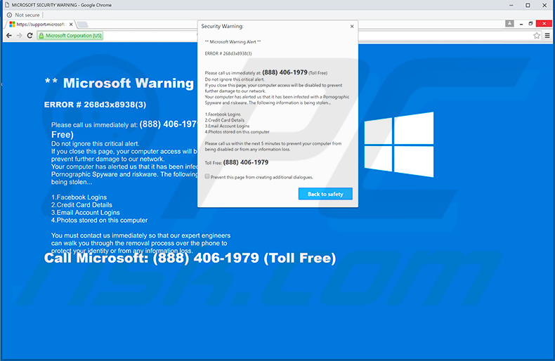 Microsoft Warnmeldung Vollbildschirm