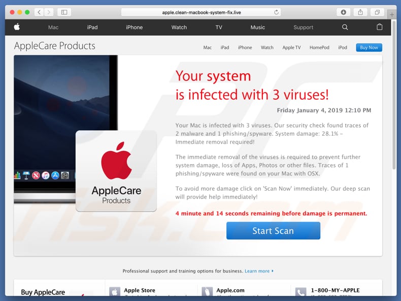 Your System Is Infected With 3 Viruses! Betrug